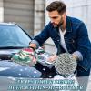 Summer Beach Geometric Car Washing Mitts Microfiber Scratch Free Car Washing Gloves Cleaning Large view 4