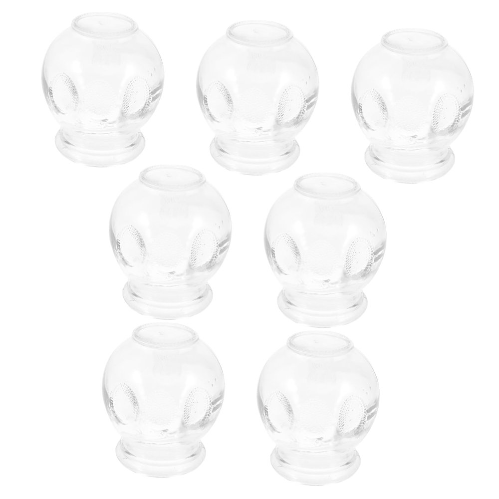 Healeved 7-Piece Thickened Glass Cupping Set Household Vacuum Massage Therapy Cups for Back Pain Relief Chinese Cupping Therapy for Muscle Recovery and Relaxation