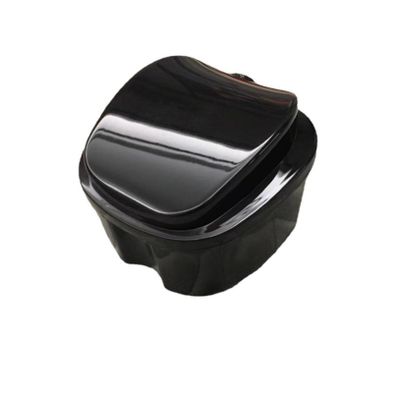 MYXP Denture Bath Case Cup Box Holder Storage Soak Container with Strainer Basket for Travel(Black).