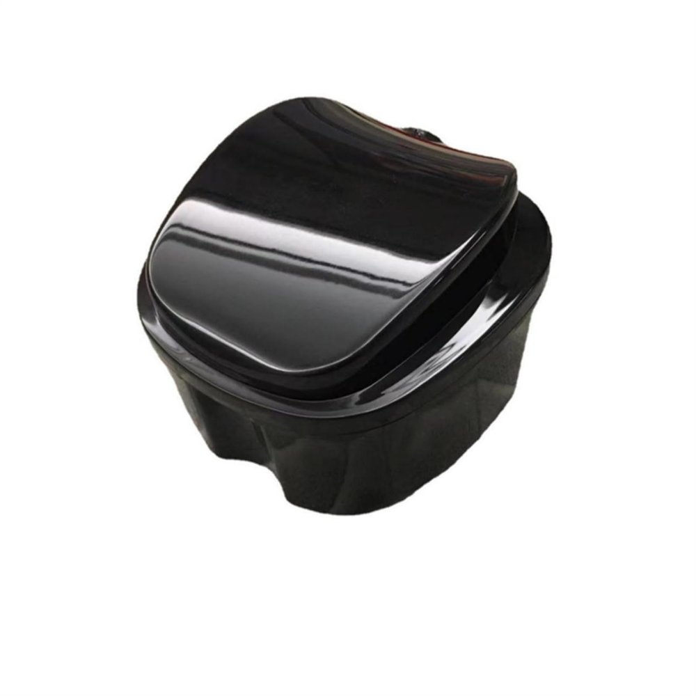 MYXP Denture Bath Case Cup Box Holder Storage Soak Container with Strainer Basket for Travel(Black).