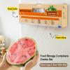 EXQSERAMC Plastic Wrap with Slide Cutter for Food, 100meters Cling Film with Magnetic Back, Includes 100 Reusable Plastic Bowl Covers, Microwave and Refrigerator Safe, BPA Free (2 Packs) view 2