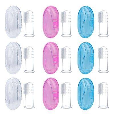 BUTIFULSIC Silicone Baby Finger Toothbrush with Storage Boxes Soft Infant and Toddler Oral Cleaning Brush Portable Travel Dental Care Set for Gentle Teeth Cleaning
