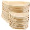 Zerodeko 100Pcs Disposable Wooden Sushi Boat Plates Creative Sashimi Tray for Snacks Desserts Appetizers Design for Home and Restaurant Use view 3