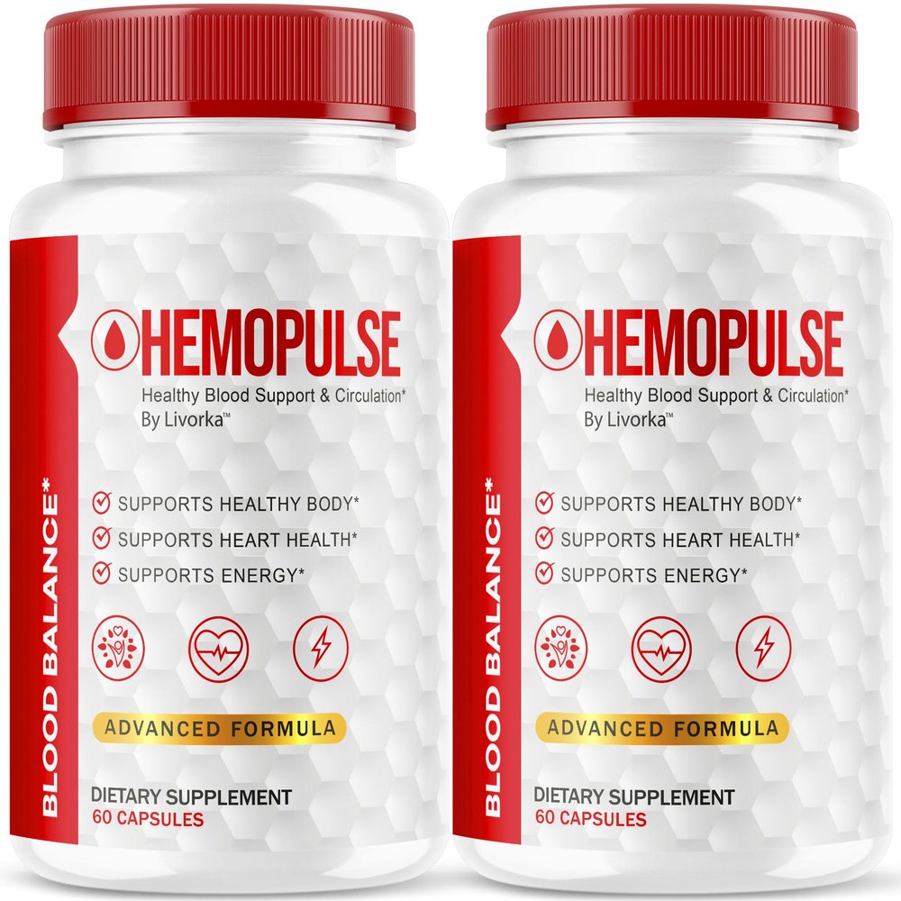 (2 Pack) HemoPulse Capsules - Official HemoPulse Supplement Pills Advanced Blood Support Formula, All Natural HemoPulse Support Health & Wellness Multivitamin Reviews, 120 Capsules for 2 Months