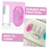 YOSADIER 9Pcs Silicone Finger Toothbrush for Newborn Oral Cleaner with Storage Box Gentle Teething Massage Tool Transparent Blue and Pink view 3