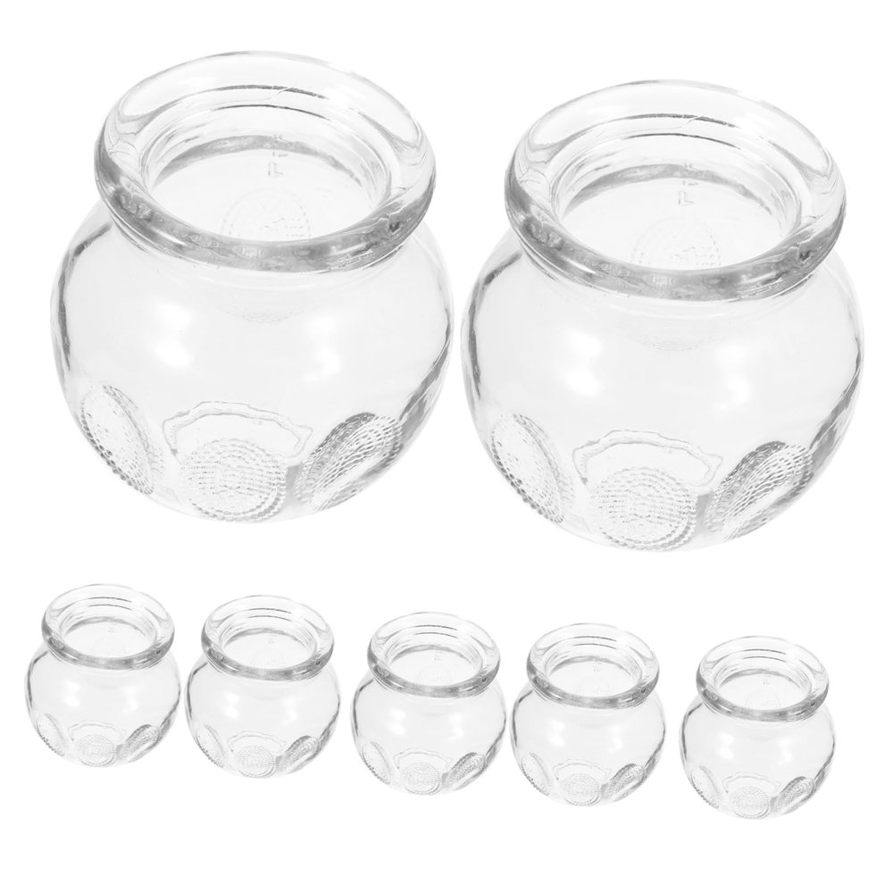 7-Piece Professional Glass Cupping Jar Set Suction Therapy Cups for Body Massage for Home Use and Cupping Therapy Style