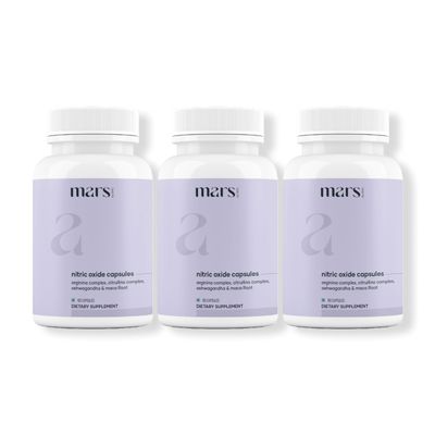 Mars Nitric Oxide Capsules with L-Arginine & L-Citrulline, Pre Workout Nitric Oxide Supplement for Men, Blood Flow & Circulation Support, Pack of 3