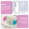 Mikinona 9Pcs Silicone Finger Toothbrush with Storage Box Dual Sided Oral Cleaning Brush for Years Teeth Cleaner Gum Massager Transparent Blue Pink Colors view 2