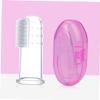 Mikinona 9Pcs Silicone Finger Toothbrush with Storage Box Dual Sided Oral Cleaning Brush for Years Teeth Cleaner Gum Massager Transparent Blue Pink Colors view 3