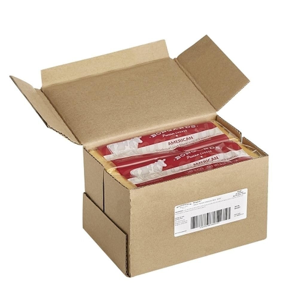 Bongards Yellow Pasteurized Process American Cheese Slices, 5 Pound, 4 per Case, Real Cheese, Mild Buttery