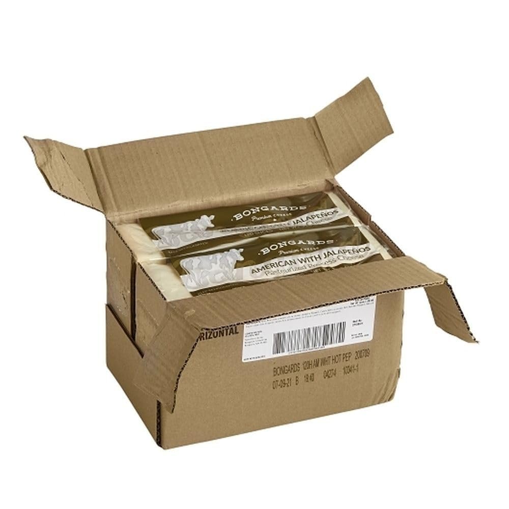 Bongards Pasteurized Process Jalapeno American Cheese Slices, 5 Pound, 4 per Case, Real Cheese, Spicy Flavor