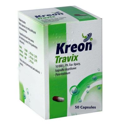 Formula Kreon Travix 50CPS, European Version 10000, Daily Enzyme Blend Supplement