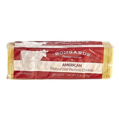 Bongards Yellow Processed American Cheese Slices, 5 Pound, 6 per Case, Made with Real Cheese, Mild Buttery Flavor, Gluten Free