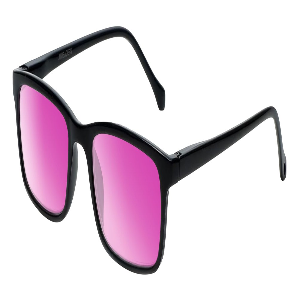 Medspex M Readers 105 Color Therapy Reading Glasses +4.50 Black/Passion Purple Unisex Fluorescent Light Sensitivity Chromotherapy Chakra Healing