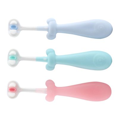 GALPADA 3Pcs Cute Toothbrush Soft Bristles Manual Toothbrush for Non Skid Grip Design for Ages Bright Colors Red Blue Green for Little Ones