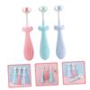 GALPADA 3Pcs Cute Toothbrush Soft Bristles Manual Toothbrush for Non Skid Grip Design for Ages Bright Colors Red Blue Green for Little Ones view 2