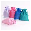 SOFXnng 50pcs/Lot 7x9 9x12 10x14 13x18 15x20cm Jute Bags Drawstring Pouch Cotton Linen Packaging Bags Storage Bag for Party(Color 17,7x9cm) view 2