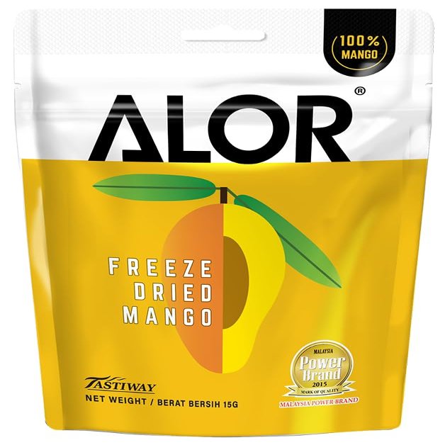 ALOR 100% Natural Dried Mango Slices Unsweetened, No Sugar Added, Pure Fruit Snack Crunchy, Crispy & Gluten-Free Healthy Dehydrated, (15 Grams x 8 Packs - Mango)