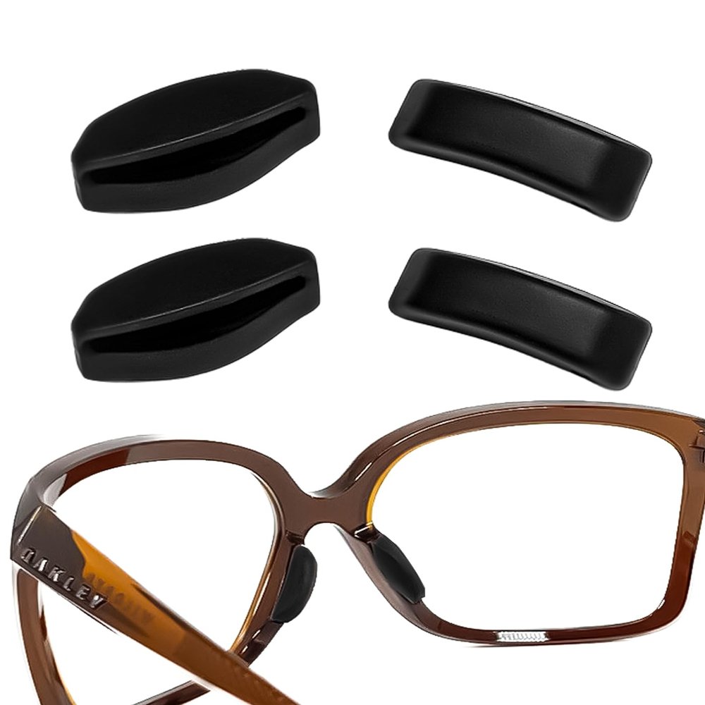 2 Pairs Replacement Nose Pads for Oakley Wildrye OO9230 Sunglasses, Black Large Size Soft Nose Piece Guard