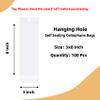 Morepack 3x8 Inches Hanging Hole Self Sealing Cellophane Bags Self Adhesive, 100 Pieces Clear Resealable Cellophane Bags with hanging header for Jewelry Necklace view 2