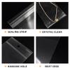 Morepack 3x8 Inches Hanging Hole Self Sealing Cellophane Bags Self Adhesive, 100 Pieces Clear Resealable Cellophane Bags with hanging header for Jewelry Necklace view 3