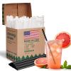 12000 PCS Individually Wrapped Black Plastic Straws, 7.75'' Long, 0.24'' Diameter Disposable Drinking Straws [Made in USA] view 1