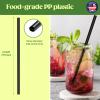 12000 PCS Individually Wrapped Black Plastic Straws, 7.75'' Long, 0.24'' Diameter Disposable Drinking Straws [Made in USA] view 2