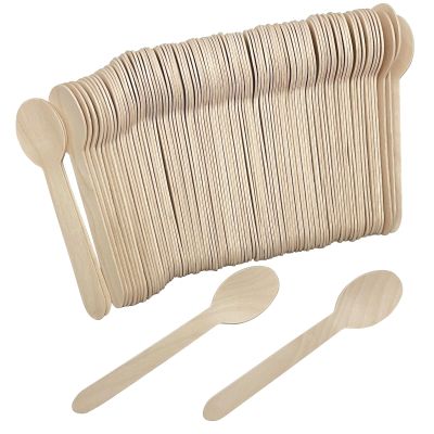 1000PCS Wooden Spoons Disposable - 6.3 Inch Natural Bamboo Spoons, Compostable and Biodegradable, Ideal for Eating, Crafts, Weddings, Picnics, BBQs, Birthdays and Outdoor Events