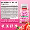 Youlikee 2 Pack Vitamin B-Complex Gummies for Women & Men, Methyl B12, B1, B2, B3, B5, B6, B7 & B9 - Vitamin B Complex with Vitamin C Supports Energy & Immune Function, Strawberry Flavor, 120 Count view 2