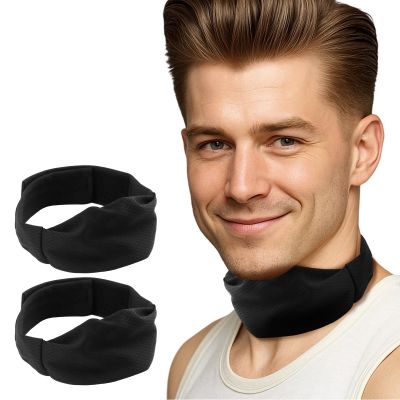 2Pcs Trach Covers for Tracheostomy Neck Stoma Cover Breathable Dust- Proof Shield Neck Trachea Protector Adjustable Tracheostomy Supplies Reusable Tracheostomy Care Kits for Men and Women (Black, L)