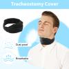 2Pcs Trach Covers for Tracheostomy Neck Stoma Cover Breathable Dust- Proof Shield Neck Trachea Protector Adjustable Tracheostomy Supplies Reusable Tracheostomy Care Kits for Men and Women (Black, L) view 3