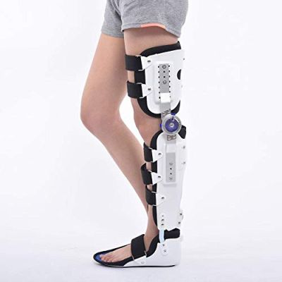 UMJIGF Hinged Knee Foot Support Brace, Adjustable Post Knee Support Orthosis Immobilizer Pr, Full Leg Stabilizer Knee Orthosis Splint,Movable Bare Feet,Left, Baifantastic,Movable Bare Feet-Left