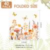 40Pcs Floral Paper Napkins Disposable, Decoupage Flower Luncheon Napkins Decorative for Baby Shower Wedding Anniversary Birthday Fall Party 6.5 x 6.5 Inches view 3