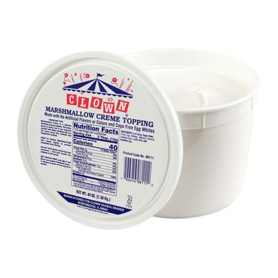Clown Global Brands Marshmallow Crme Topping | 2/1 Gallon (3lb) Pails (7 lbs total weight) | Great as Spread or Filling | Perfect on Icecream Floats | Gluten Free