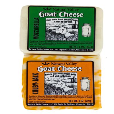 Amish Country Mozzarella (2 x 8 oz) and Colby Jack Goat Cheese (2 x 8 oz)
