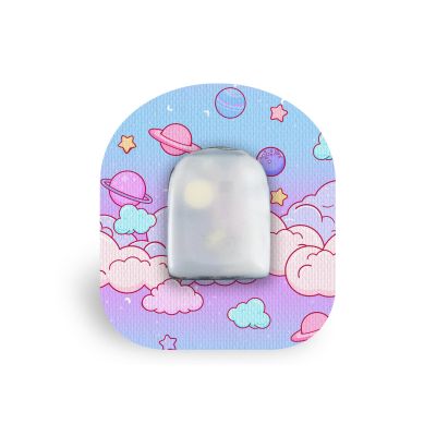 Type One Style CGM Patches - Premium Adhesive Sensor Covers for Libre, Dexcom, Medtronic, Glucose Monitors - Cosmic Clouds Patch (Omnipod, 5-Pack)