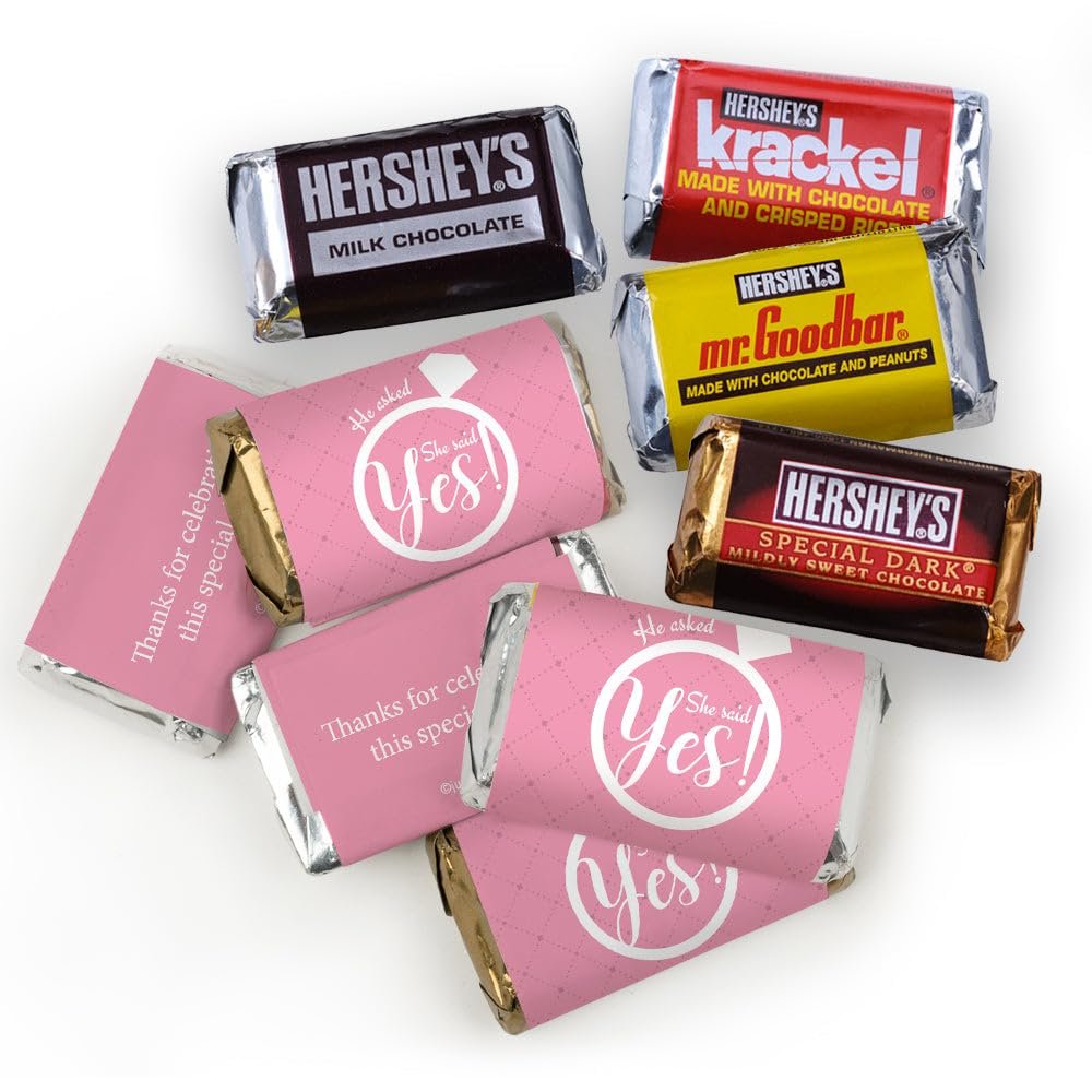 102 Pcs Pink Bridal Shower Candy Party Favors Miniatures Chocolate - No Assembly Required