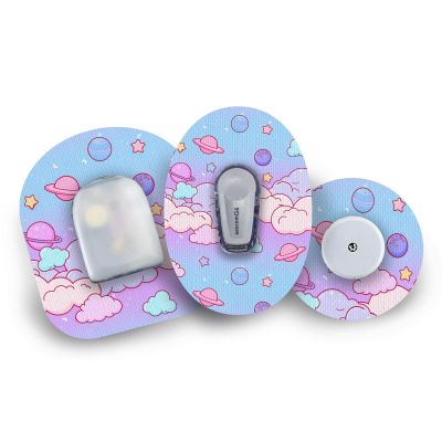 Type One Style CGM Patches - Premium Adhesive Sensor Covers for Libre, Dexcom, Medtronic, Glucose Monitors - Cosmic Clouds Patch (Autosoft 90, Single)