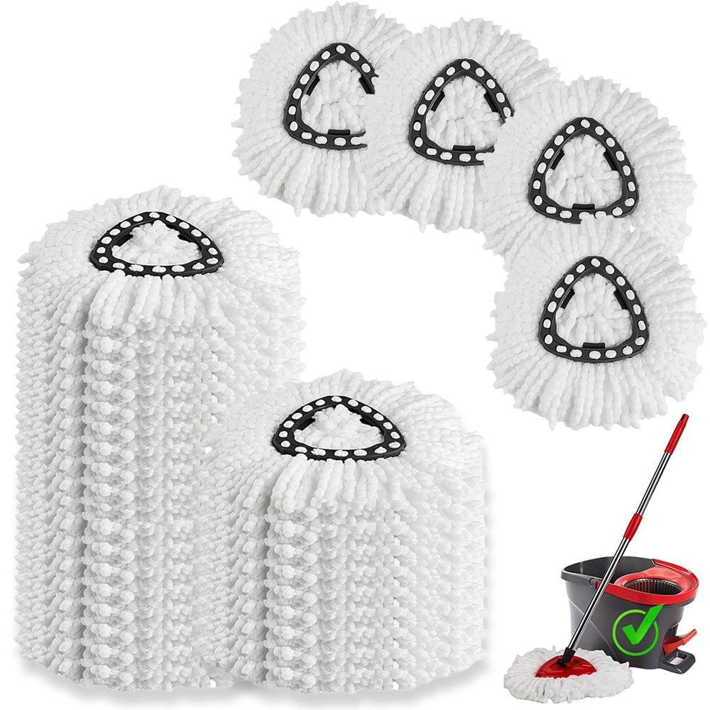 16 Pack Spin Mop Refills Head, Mop Heads Replacement for Spin Mop, Washable Microfiber Mop Replace Head Spin Mop, 360Spinning Micro Replacement Mop Head for Easy House Cleaning Floor Mopping