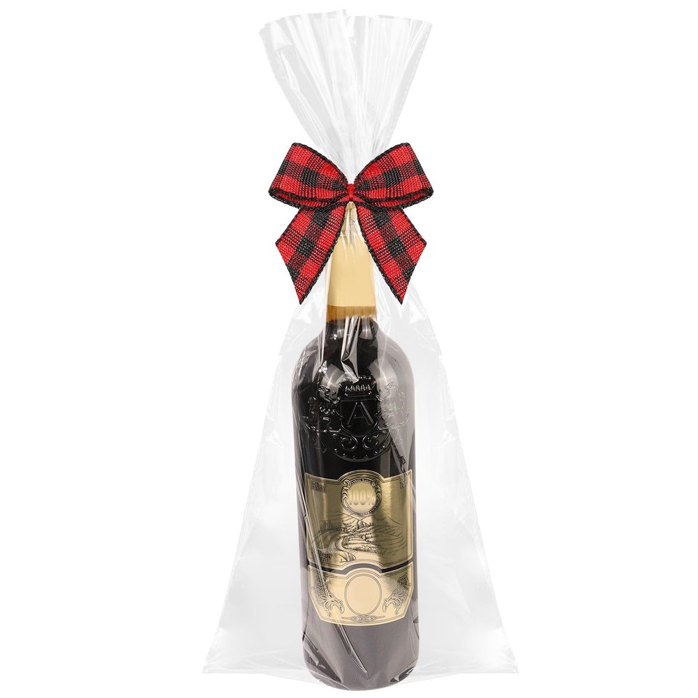 100pcs 6"x18" Cellophane Bags for Wine Bottles Clear Cello Treat Gift Bag With Twist Ties for Mug, Cookies, Party Favors, Christmas Gift, Halloween, Thanksgiving, Easter, Mother's Day, Valentine's Day