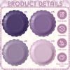 Tiangrid 60 Pcs Purple Paper Plates 9 Inch Scalloped Disposable Round Dessert Paper Plates Party Decoration for Margs and Matrimony Bachelorette Party Women Birthday Baby Shower Wedding view 3
