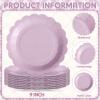 Tiangrid 60 Pcs Purple Paper Plates 9 Inch Scalloped Disposable Round Dessert Paper Plates Party Decoration for Margs and Matrimony Bachelorette Party Women Birthday Baby Shower Wedding view 4