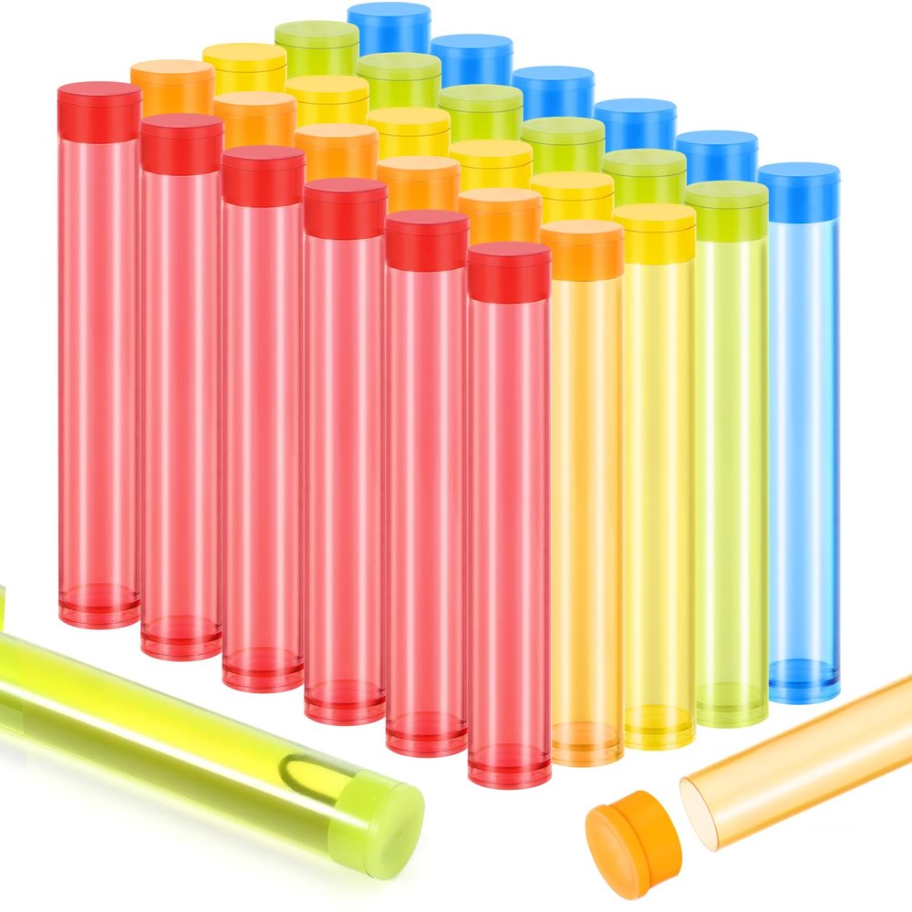 Flutesan 45 Pcs Halloween Shot Tubes for Liquor Plastic Test Tube with Cap