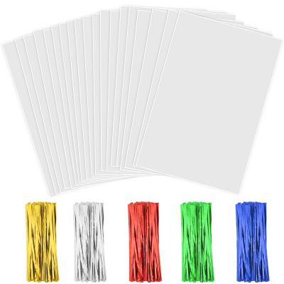 100PCS Cellophane Treat Bags 3x5 Inches Clear Plastic Gift Bags with Twist Ties Cello Party Favor Bags for Wrapping Halloween Christmas Gifts, Candies, Dessert, Bakery, Cookies, Chocolate, Popcorn