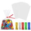 100PCS Cellophane Treat Bags 4x6 Inches Clear Plastic Gift Bags with Twist Ties Cello Party Favor Bags for Wrapping Halloween Christmas Gifts, Candies, Dessert, Bakery, Cookies, Chocolate, Popcorn view 1