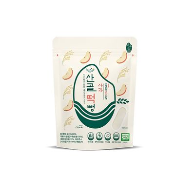 ECOMOMMEAL Sangol Rice Rusks Apple, 15 Bag Set Organic Rice Snack, No Additives