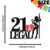 Pole Dancing 21 & Legal Happy 21st Birthday Cake Topper Finally Legal Love Pole Girl Cake Decor For Legal Af Birthday Theme For Lady Women Party Decorations Supplies view 2