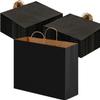 TOMNK 110pcs 16x6x12 Inch Black Paper Bags with Handles, Kraft Large Paper Gift Bags Bulk for Shopping, Birthday, Wedding, Merchandise, Business and Party view 1