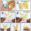 3D Gold Mirror Butterfly Cake Toppers, 12 Pieces, Acrylic Wedding Birthday Cake Decorations, Cupcake Toppers view 2