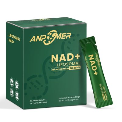 ANPOMER NAD Supplement with Liposomal Nicotinamide Riboside 600mg, Resveratrol, CoQ10, PQQ & D-Ribose, Electrolyte Blend, 30 Liquid Packets